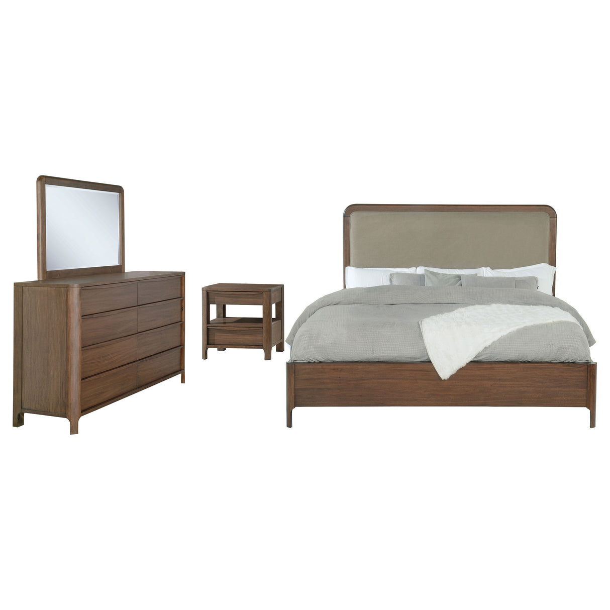 Maderia 4-piece Queen Bedroom Set Walnut – Coaster Furniture