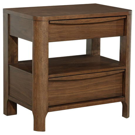 Maderia 2-drawer Nightstand Bedside Table Walnut - Home Elegance USA