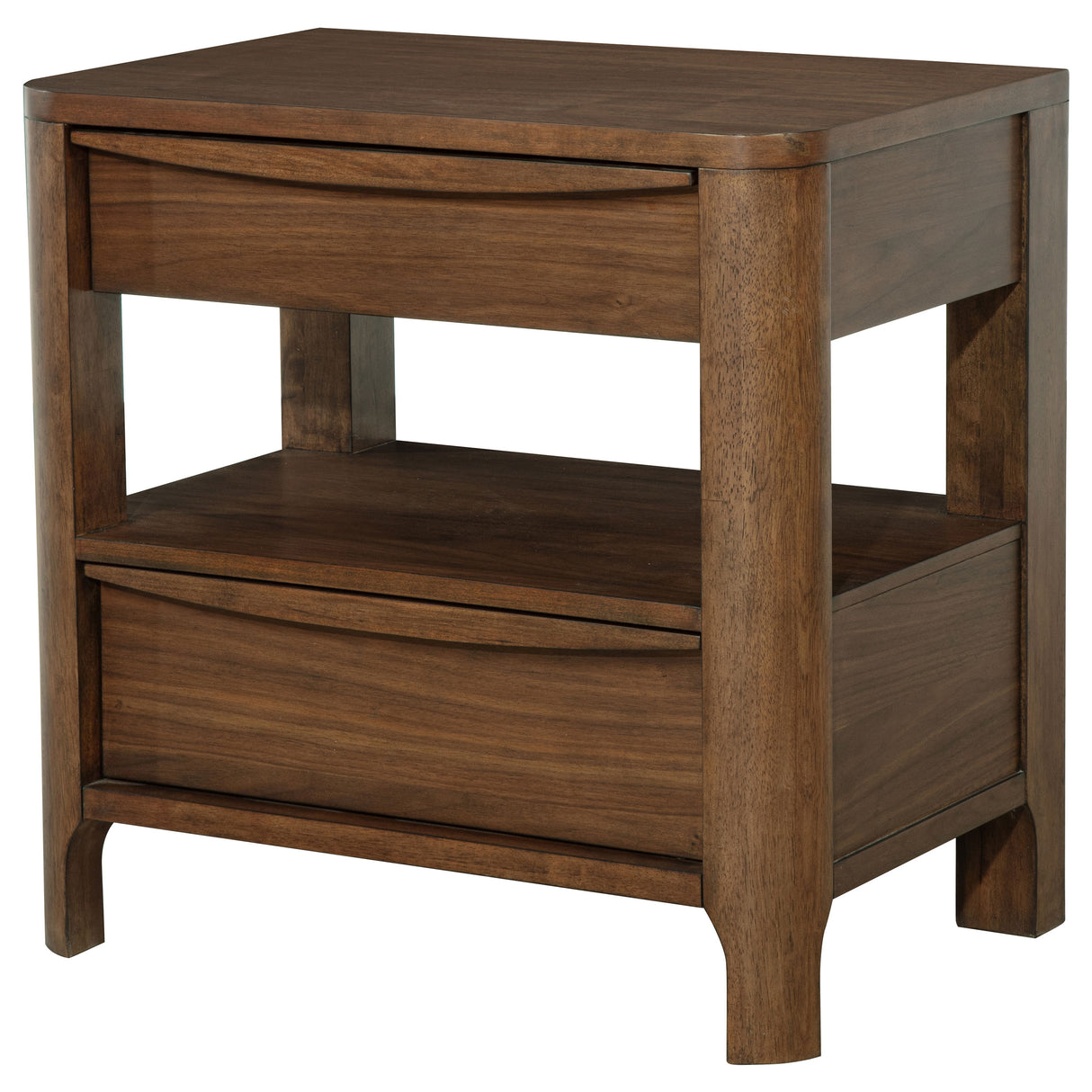 Maderia 2-drawer Nightstand Bedside Table Walnut - Home Elegance USA