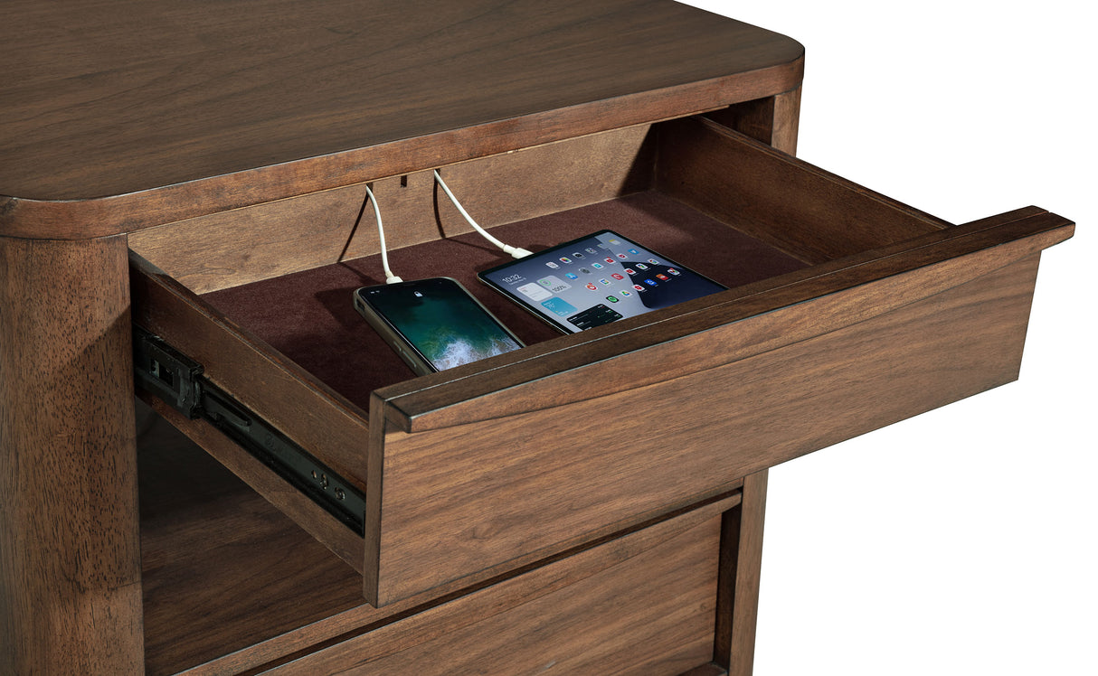 Maderia 2-drawer Nightstand Bedside Table Walnut - Home Elegance USA