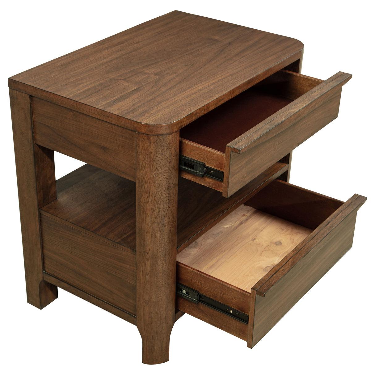 Maderia 2-drawer Nightstand Bedside Table Walnut - Home Elegance USA