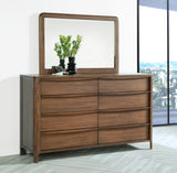 Maderia 8-drawer Dresser and Mirror Walnut - Home Elegance USA