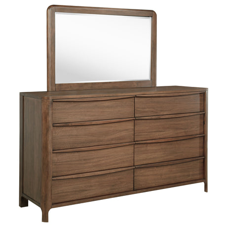 Maderia 8-drawer Dresser and Mirror Walnut - Home Elegance USA