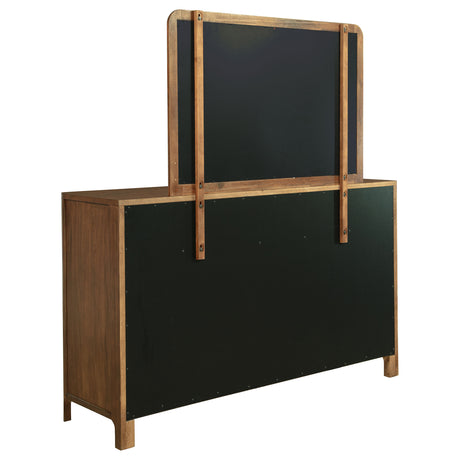 Maderia 8-drawer Dresser and Mirror Walnut - Home Elegance USA