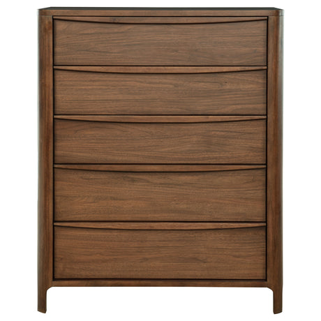 Maderia 5-drawer Chest of Drawers Walnut - Home Elegance USA