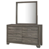 Wright 6-drawer Dresser and Mirror Brown Oak - Home Elegance USA
