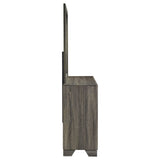 Wright 6-drawer Dresser and Mirror Brown Oak - Home Elegance USA