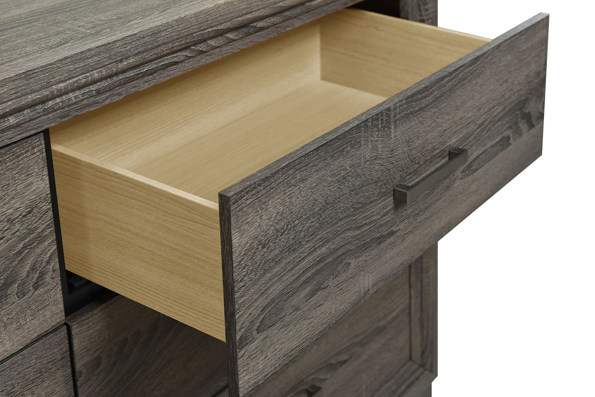 Wright 6-drawer Dresser and Mirror Brown Oak - Home Elegance USA