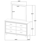 Wright 6-drawer Dresser and Mirror Brown Oak - Home Elegance USA