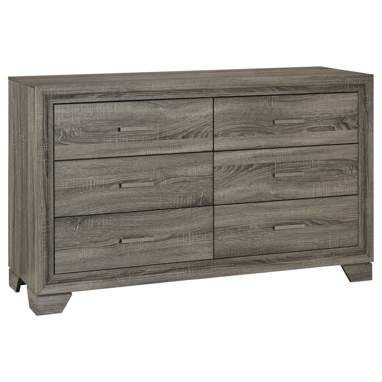 Wright 6-drawer Dresser Cabinet Brown Oak - Home Elegance USA