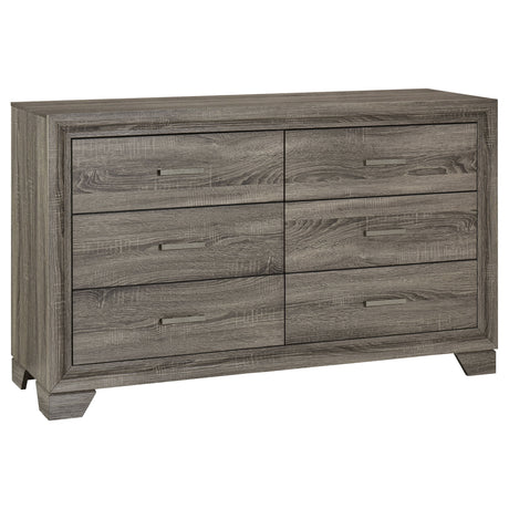 Wright 6-drawer Dresser Cabinet Brown Oak - Home Elegance USA