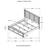 Eastern King Bed  - Hillcrest Wood Eastern King Panel Bed Distressed White