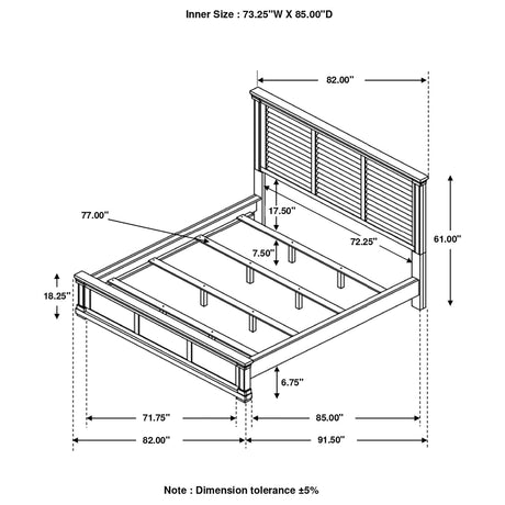 California King Bed - Hillcrest Wood California King Panel Bed Distressed White