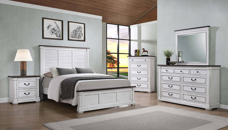 California King Bed - Hillcrest Wood California King Panel Bed Distressed White