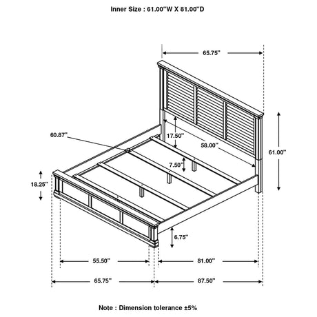 Queen Bed - Hillcrest Wood Queen Panel Bed Distressed White