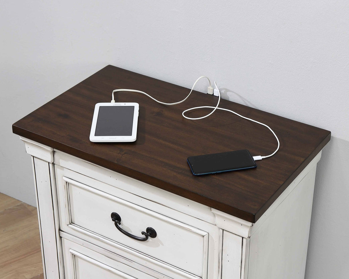 Nightstand - Hillcrest 2-drawer Nightstand Dark Rum and White