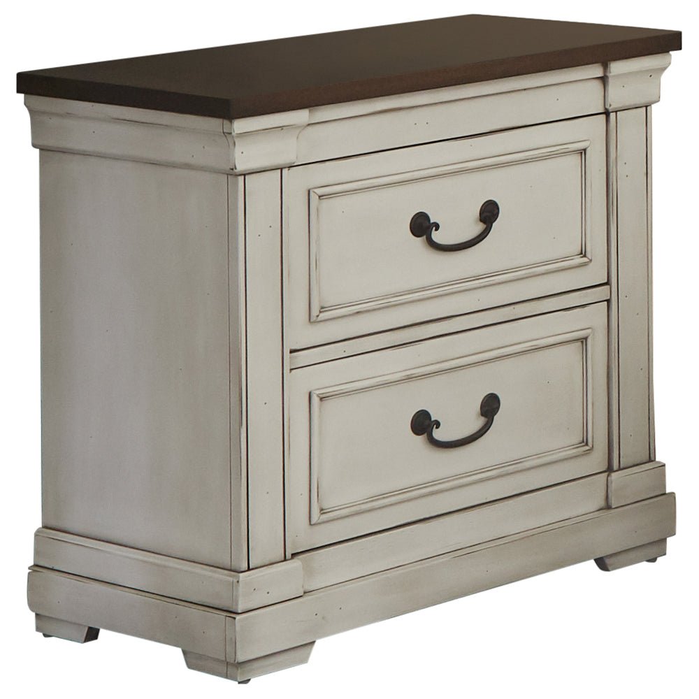 Nightstand - Hillcrest 2-drawer Nightstand Dark Rum and White