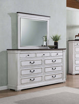 Dresser With Mirror - Hillcrest 9-drawer Dresser with Mirror Dark Rum and White