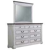 Dresser With Mirror - Hillcrest 9-drawer Dresser with Mirror Dark Rum and White