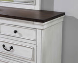 Dresser With Mirror - Hillcrest 9-drawer Dresser with Mirror Dark Rum and White