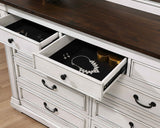 Dresser - Hillcrest 9-drawer Dresser Dark Rum and White