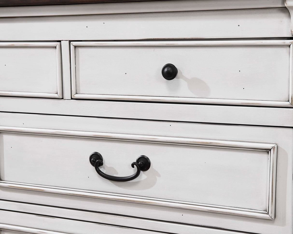 Dresser - Hillcrest 9-drawer Dresser Dark Rum and White