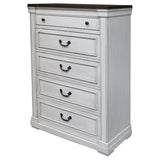 Chest - Hillcrest 5-drawer Chest Dark Rum and White