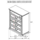 Chest - Hillcrest 5-drawer Chest Dark Rum and White