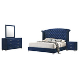 Eastern King Bed 4 Pc Set - Melody 4-piece Eastern King Bedroom Set Pacific Blue