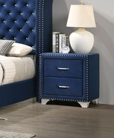 Melody Upholstered 2-drawer Nightstand Pacific Blue - Home Elegance USA