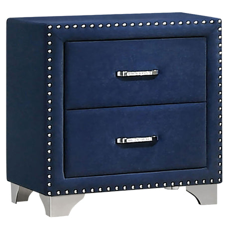 Melody Upholstered 2-drawer Nightstand Pacific Blue - Home Elegance USA