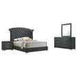 Eastern King Bed 4 Pc Set - Melody 4-piece Eastern King Bedroom Set Grey