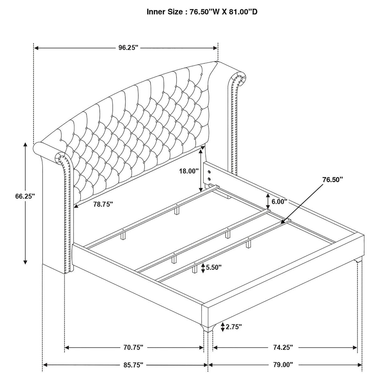 Eastern King Bed 4 Pc Set - Melody 4-piece Eastern King Bedroom Set Grey