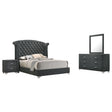 Queen Bed 4 Pc Set - Melody 4-piece Queen Bedroom Set Grey