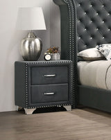 Melody Upholstered 2-drawer Nightstand Grey - Home Elegance USA