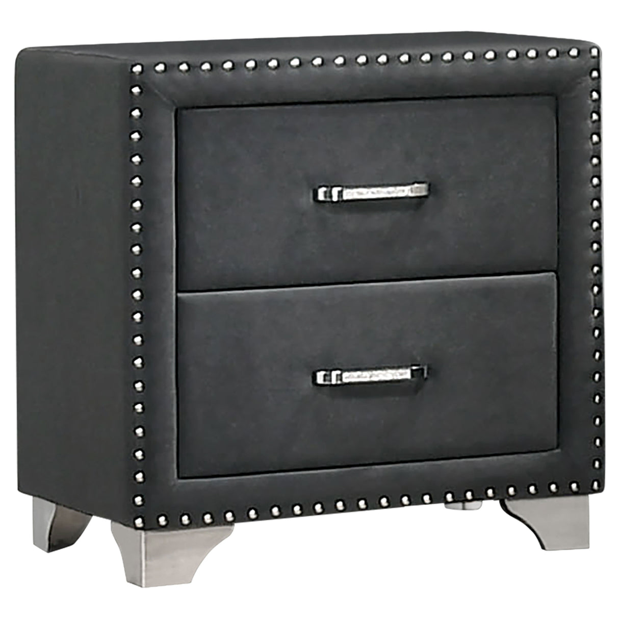 Melody Upholstered 2-drawer Nightstand Grey - Home Elegance USA