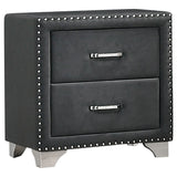 Melody Upholstered 2-drawer Nightstand Grey - Home Elegance USA
