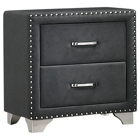 Melody Upholstered 2-drawer Nightstand Grey - Home Elegance USA
