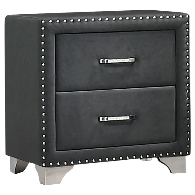 Melody Upholstered 2-drawer Nightstand Grey - Home Elegance USA