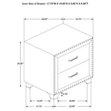 Melody Upholstered 2-drawer Nightstand Grey - Home Elegance USA