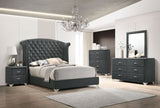 Melody Upholstered 2-drawer Nightstand Grey - Home Elegance USA
