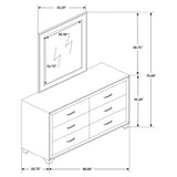 Dresser With Mirror - Melody 6-drawer Upholstered Dresser with Mirror Grey