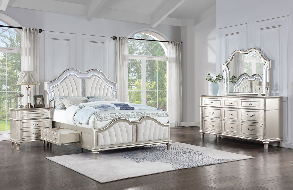 Eastern King Bed 4 Pc Set - Evangeline 4-piece Eastern King Bedroom Set Silver Oak