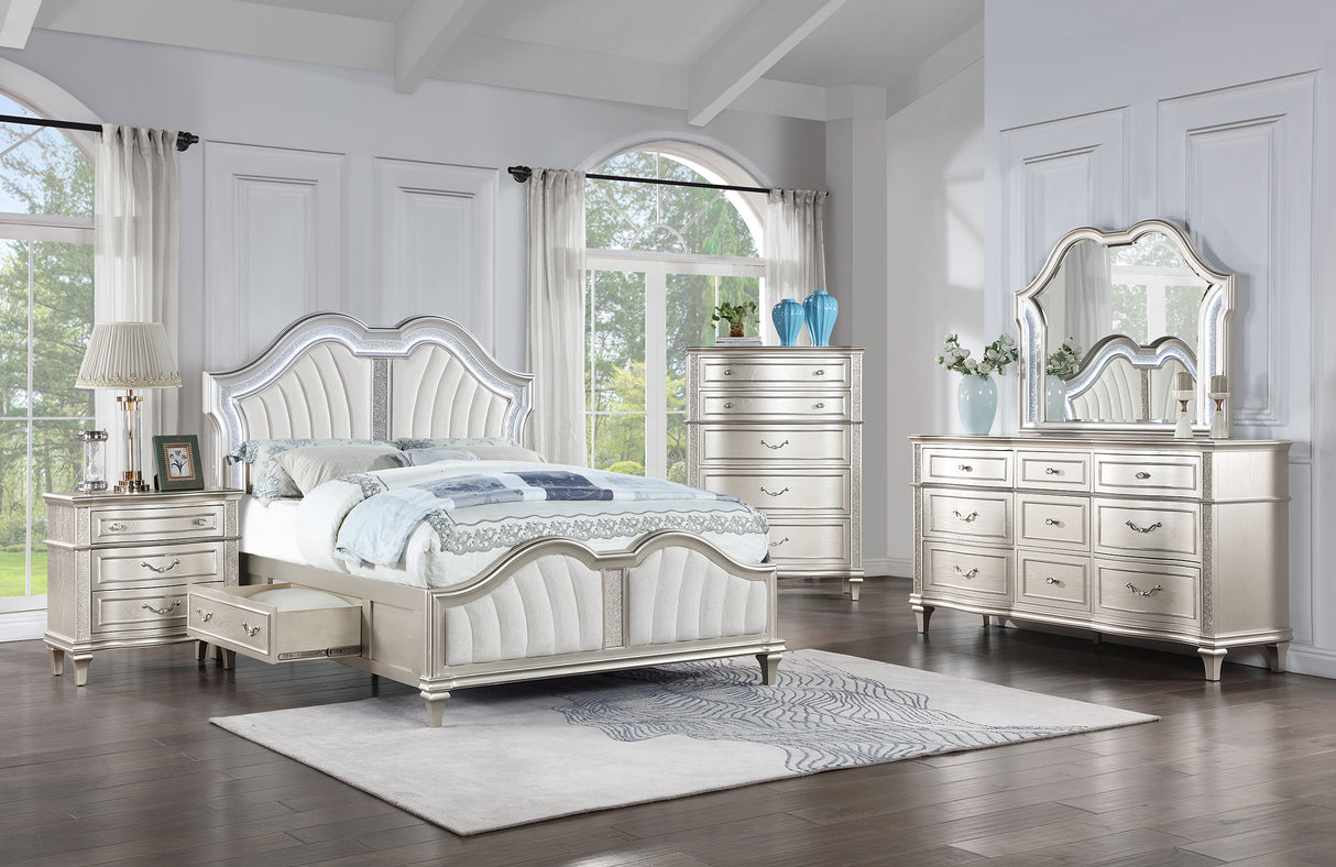 Eastern King Bed 5 Pc Set - Evangeline 5-piece Eastern King Bedroom Set Silver Oak