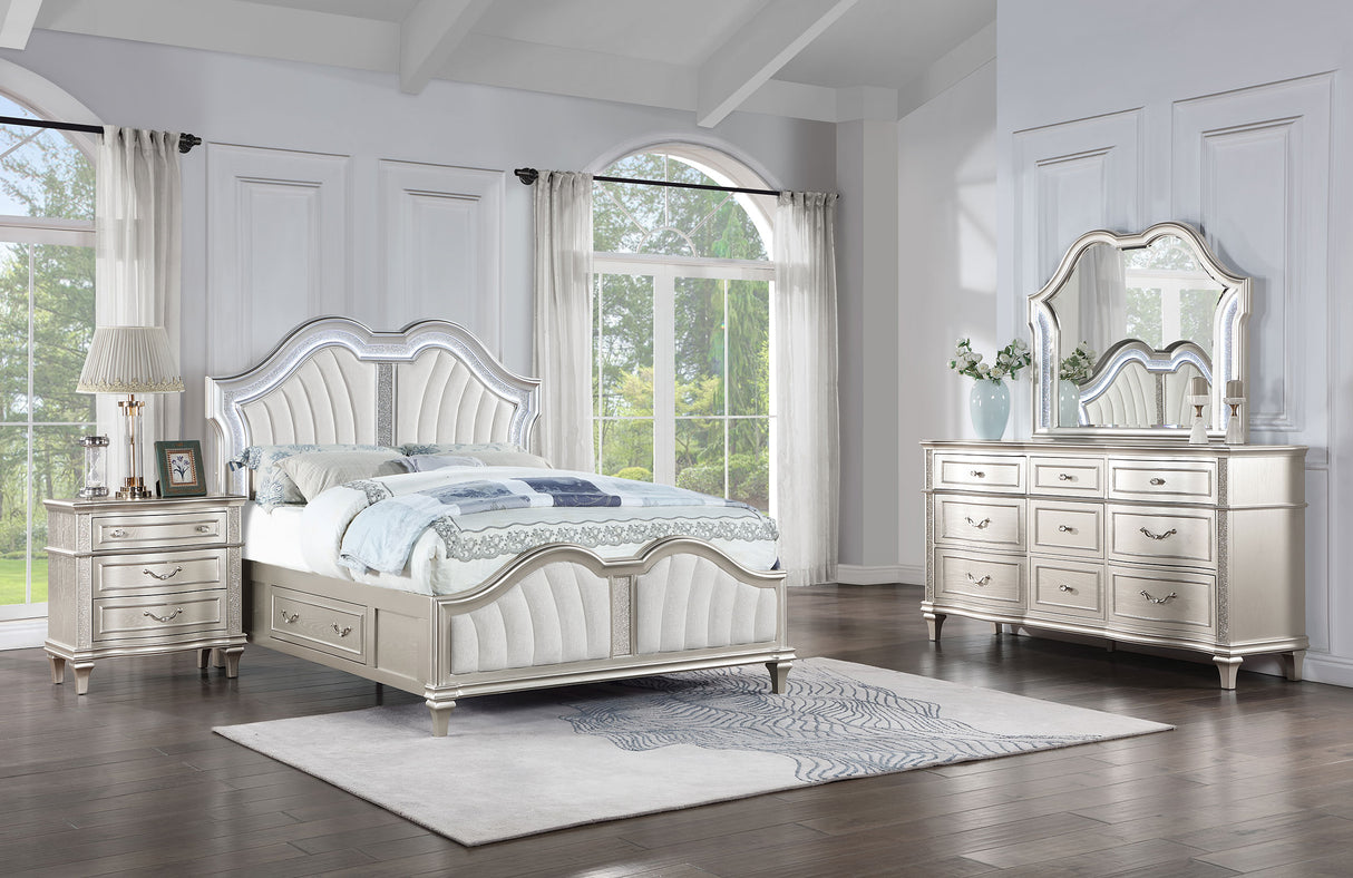 Queen Bed 4 Pc Set - Evangeline 4-piece Queen Bedroom Set Silver Oak