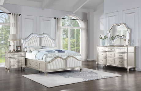 Queen Bed 4 Pc Set - Evangeline 4-piece Queen Bedroom Set Silver Oak