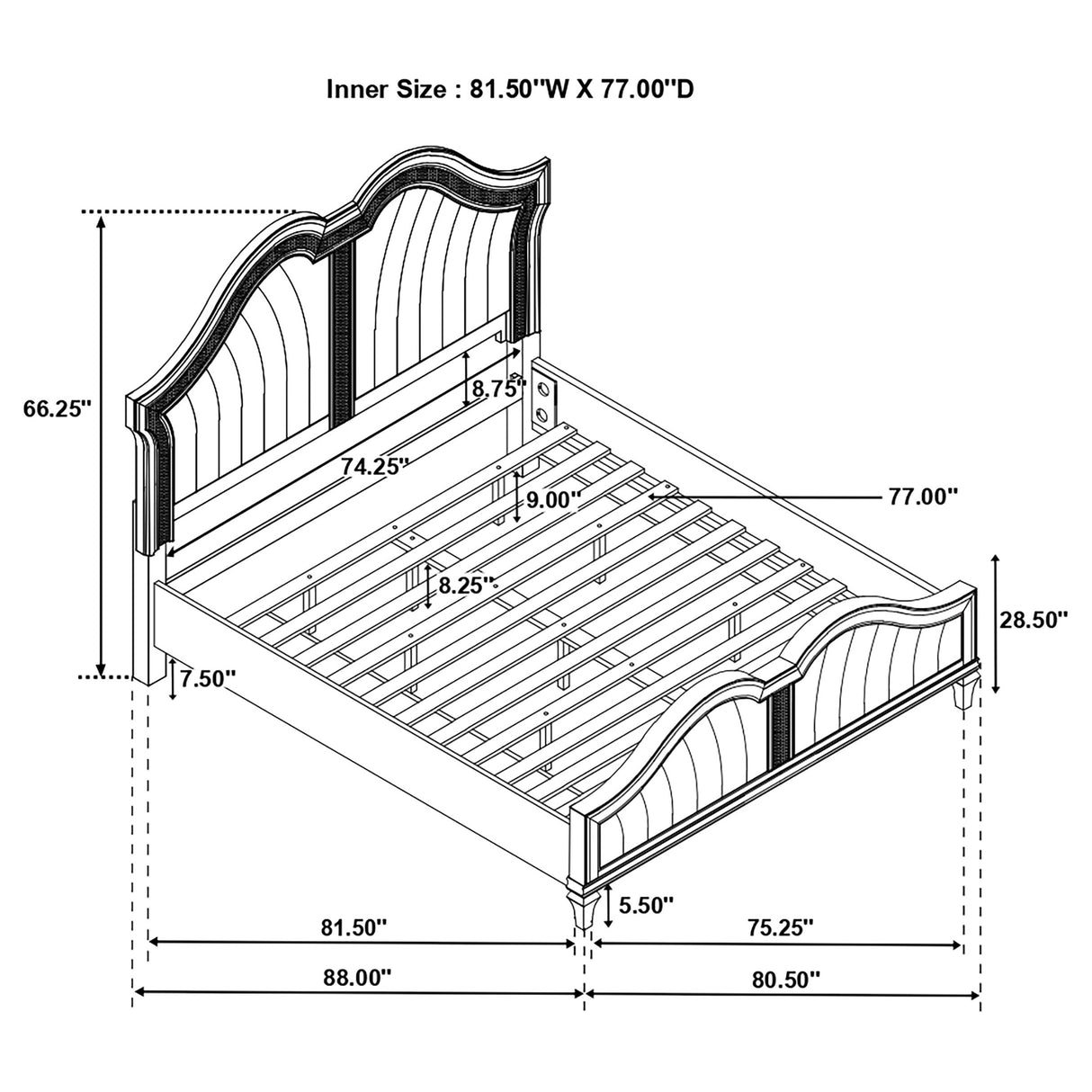 Eastern King Bed 4 Pc Set - Evangeline 4-piece Eastern King Bedroom Set Silver Oak