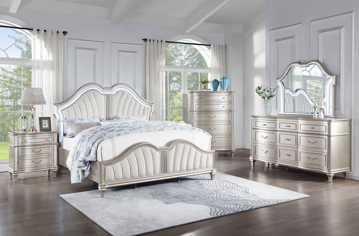 Eastern King Bed 5 Pc Set - Evangeline 5-piece Eastern King Bedroom Set Silver Oak