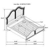 Eastern King Bed - Evangeline Wood Eastern King LED Panel Bed Silver Oak