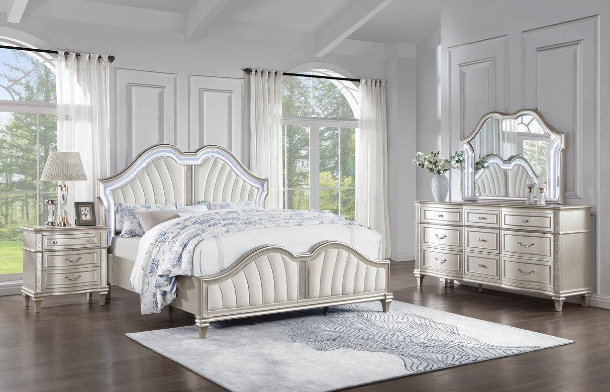 Queen Bed 4 Pc Set - Evangeline 4-piece Queen Bedroom Set Silver Oak